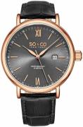 So & Co New York Herrklocka 5266L.3 Madison Grå/Läder Ø42 mm