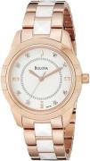 Bulova Damklocka 98P138 Vit/Roséguldstonat stål Ø28 mm