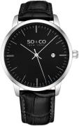 So & Co New York Herrklocka 5521.2 Madison Svart/Läder Ø40 mm