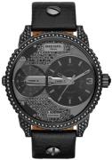 Diesel Damklocka DZ7328 Mini Daddy Grå/Läder Ø46 mm