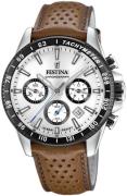 Festina Herrklocka F20561-1 Timeless Silverfärgad/Läder Ø45 mm