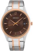 Seiko Herrklocka SUR470P1 Classic Brun/Roséguldstonat stål Ø40 mm