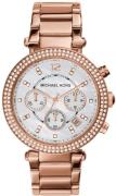 Michael Kors Damklocka MK5491 Parker Vit/Roséguldstonat stål Ø39 mm