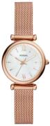 Fossil Damklocka ES4433 Carlie Mini Vit/Roséguldstonat stål Ø28 mm