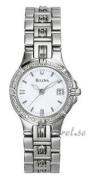 Bulova Damklocka 96R04 Diamonds Dam Vit/Stål Ø25 mm