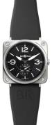 Bell & Ross Herrklocka BRS-BL-ST-SRB BR S Quartz Svart/Gummi Ø39