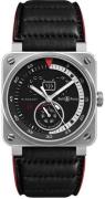 Bell & Ross Herrklocka BR0390-B-ROCKET BR 03-90 Svart/Läder Ø42