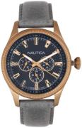 Nautica Herrklocka NAPSTB003 Svart/Läder Ø44 mm