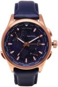 Nautica Herrklocka NAPSHG002 Blå/Läder Ø44 mm