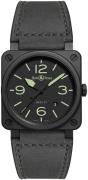 Bell & Ross Herrklocka BR-03-92-NIGHTLUM Br 03-92 Svart/Läder