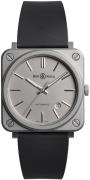 Bell & Ross BR-S-MAT-GREY Br S 92 Silverfärgad/Gummi