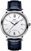 IWC Herrklocka IW356527 Portofino Vit/Läder Ø40 mm