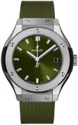 Hublot Damklocka 581.NX.8970.RX Classic Fusion Grön/Gummi Ø33 mm