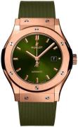 Hublot Herrklocka 542.OX.8980.RX Classic Fusion Grön/Gummi Ø42 mm