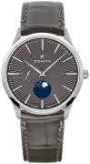 Zenith Herrklocka 03.3100.692-03.C923 Elite Moonphase Grå/Gummi