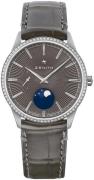 Zenith Damklocka 16.3200.692-03.C833 Elite Moonphase Grå/Gummi Ø36