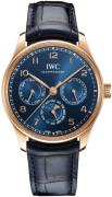 IWC Herrklocka IW344205 Portugieser Blå/Läder Ø42.4 mm