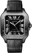 Cartier Herrklocka WSSA0039 Santos De Svart/Läder