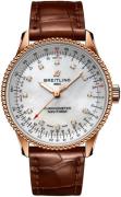 Breitling Damklocka R17395211A1P1 Navitimer Automatic 35 Vit/Läder