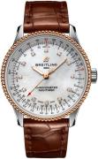 Breitling Damklocka U17395211A1P1 Navitimer Automatic 35 Vit/Läder