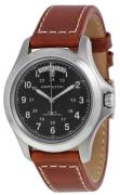 Hamilton Herrklocka H64455533 Khaki Field King Automatic Svart/Läder