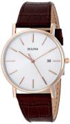 Bulova Herrklocka 98H51 Dress Vit/Läder Ø37 mm