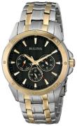 Bulova Herrklocka 98C120 Svart/Guldtonat stål Ø43 mm