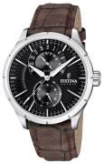 Festina Herrklocka F16573-4 Dress Svart/Läder Ø46 mm