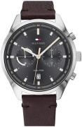 Tommy Hilfiger Herrklocka 1791729 Mörkgrå/Läder Ø44 mm