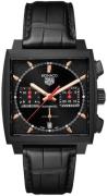 TAG Heuer Herrklocka CBL2180.FC6497 Monaco Dark Lord Svart/Läder