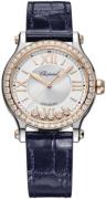 Chopard Damklocka 278608-6003 Happy Sport Silverfärgad/Läder Ø33 mm