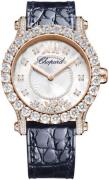 Chopard Damklocka 274809-5001 Happy Sport Silverfärgad/Läder Ø36 mm