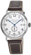 Hamilton Herrklocka H78465553 Khaki Navy Pioneer Silverfärgad/Läder