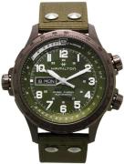 Hamilton Herrklocka H77775960 Khaki Aviation Grön/Läder Ø45 mm