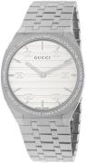 Gucci 25H Damklocka YA163401 Vit/Stål Ø34 mm