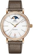 IWC Damklocka IW659602 Portofino Silverfärgad/Läder Ø37.1 mm