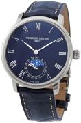 Frederique Constant Herrklocka FC-705NR4S6 Slimline Blå/Läder Ø42