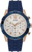 Guess Herrklocka W0864G5 Chronograph Vit/Gummi Ø45.5 mm