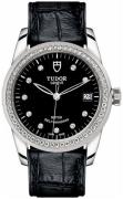 Tudor Damklocka M55020-0053 Glamour Date Svart/Läder Ø36 mm