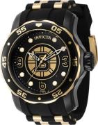 Invicta Herrklocka 42320 NHL Svart/Gulguldtonat stål Ø48 mm