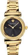 Versace Damklocka VERE02220 V Motif 35mm Svart/Gulguldtonat stål