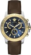 Versace Herrklocka VE2E00221 New Chrono Chronograph 45mm Blå/Läder