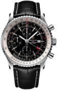 Breitling Herrklocka A24322121B2P2 Navitimer Gmt Svart/Läder Ø46 mm