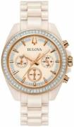 Bulova Damklocka 98L282 Crystal Roséguldstonad/Keramik Ø37 mm