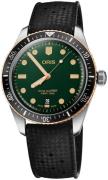 Oris Herrklocka 01 733 7707 4357-07 4 20 18 Diving Grön/Gummi Ø40 mm