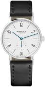 Nomos Glashütte Herrklocka N-130 Tangente Vit/Läder Ø37.5 mm