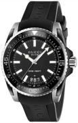 Gucci Herrklocka YA136204 Dive Svart/Gummi Ø45 mm