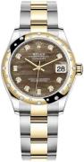 Rolex Damklocka 278343RBR-0023 Datejust 31 Svart/18 karat gult guld