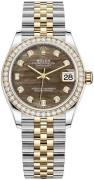 Rolex Damklocka 278383RBR-0024 Datejust 31 Svart/18 karat gult guld