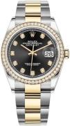 Rolex Damklocka 126283RBR-0008 Datejust 36 Svart/18 karat gult guld